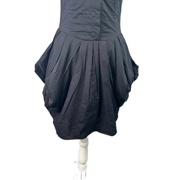 AllSaints Short Dress UK 8 Black Goth Steampunk Parachute Boxy Grunge Fairy US 4 - Picture 4 of 14